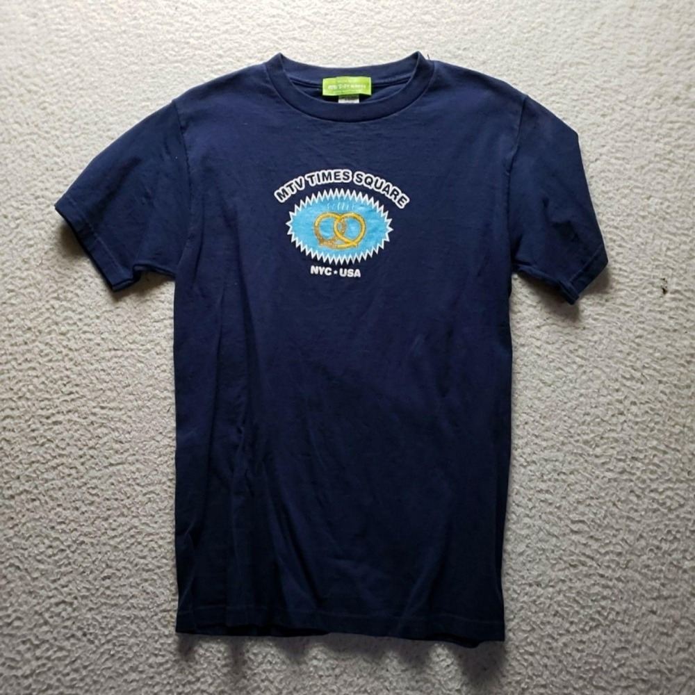 Vintage MTV Soft Goods Shirt Youth 18-20 Blue Times Square Graphic Tee Top